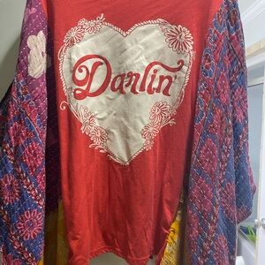 Darling Red and Blue Floral Women's Blouse